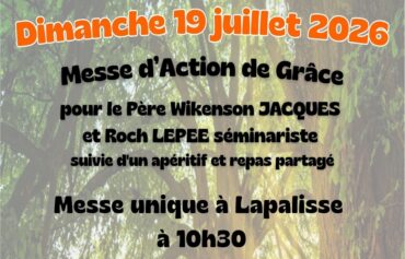 Affiche Messe action de grâce 19072026 PA