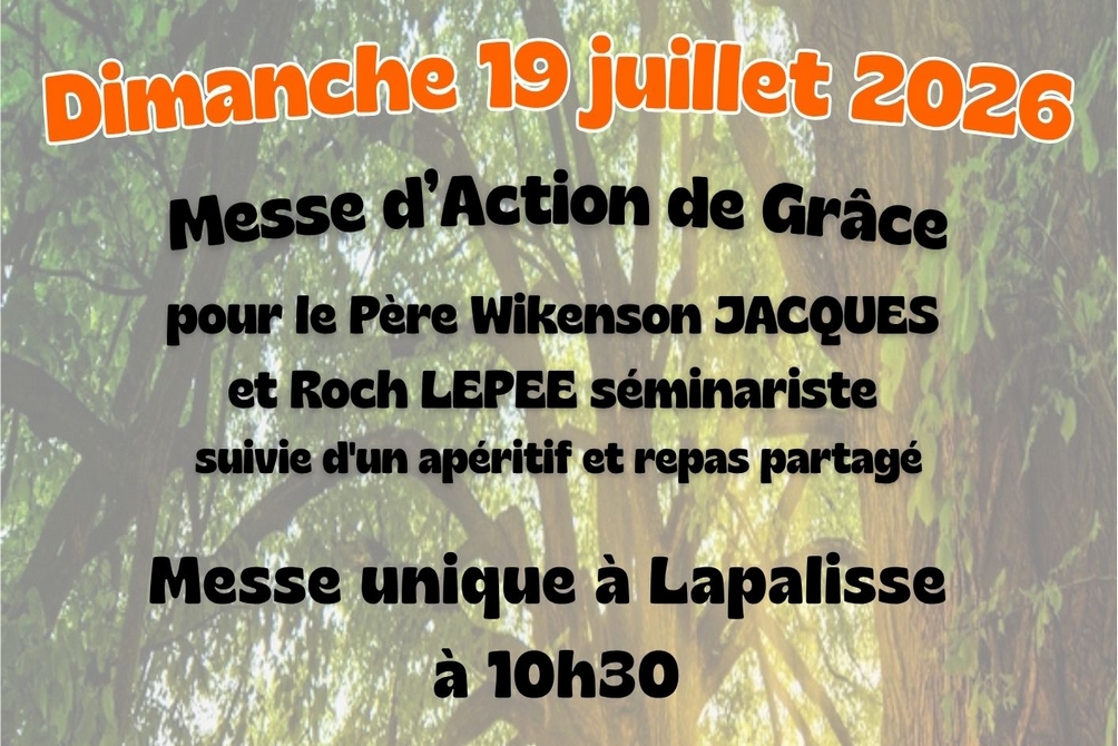 NDA * Messe d'action de grâce * 19 juillet 2026